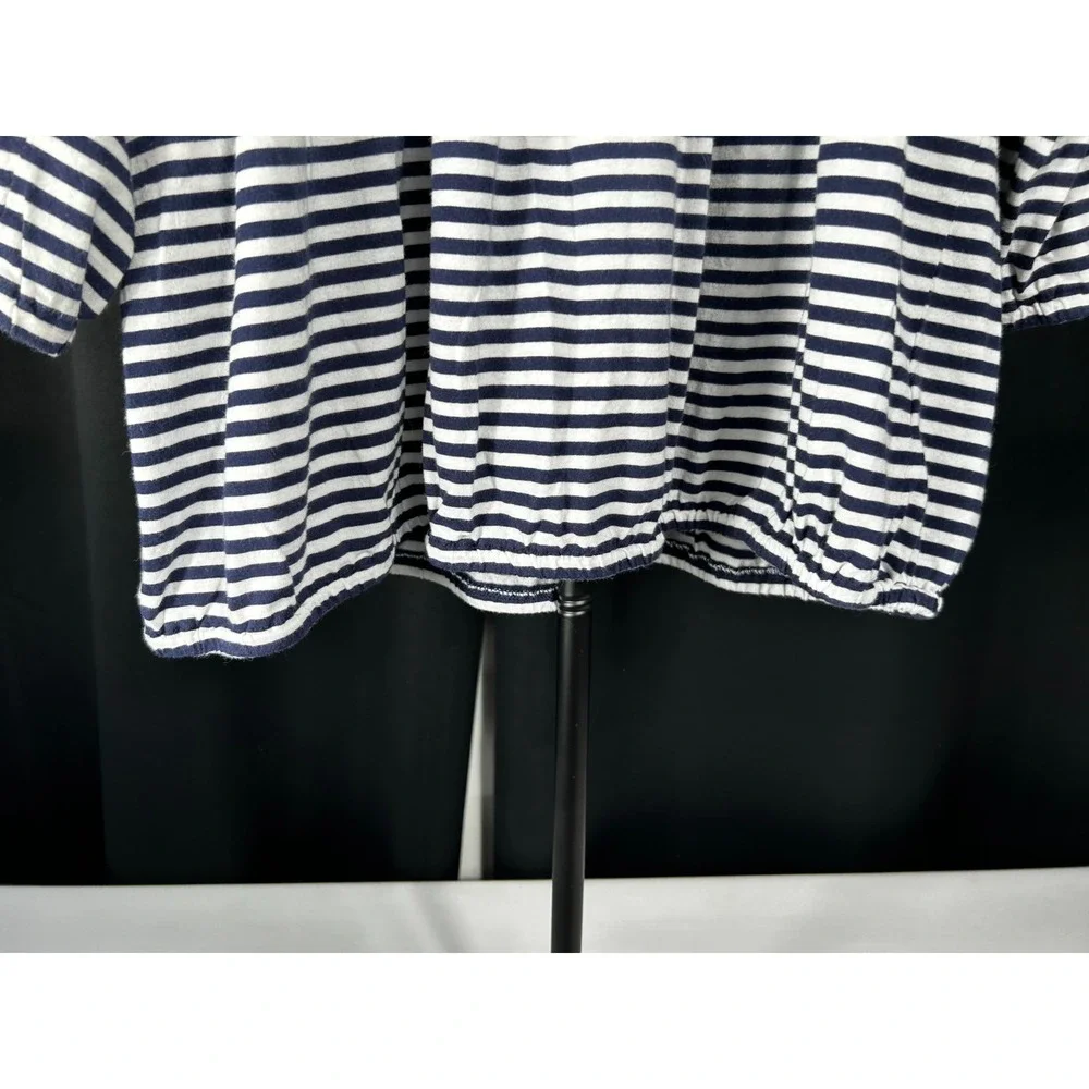 Michael Kors Navy White Striped 3/4 Sleeve Top‎ Plus Size 2X  Workwear Blouse